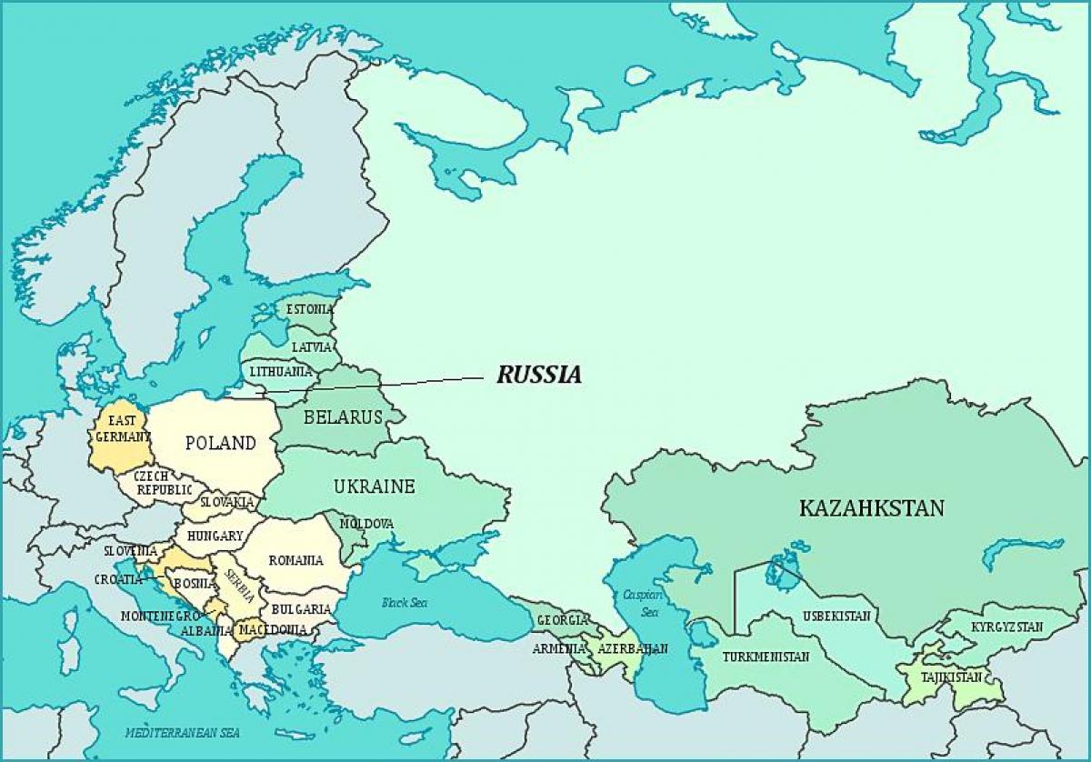 Mapa bývalého ZSSR - Mapy bývalého ZSSR (Východná Európa - Európa)